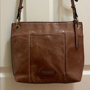 Tommy Bahama Tan Leather Crossbody Bag